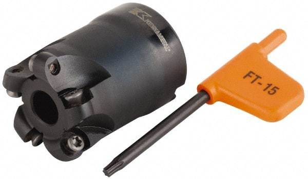 Kennametal - 40mm Cut Diam, 5mm Max Depth, 16mm Arbor Hole, 5 Inserts, RD.. 1003... Insert Style, Indexable Copy Face Mill - 40mm High, Series KDM - Benchmark Tooling