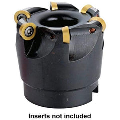 Kennametal - 50mm Cut Diam, 5mm Max Depth, 22mm Arbor Hole, 6 Inserts, RD.. 1003... Insert Style, Indexable Copy Face Mill - 50mm High, Series KDM - Benchmark Tooling