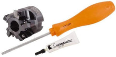 Kennametal - 50mm Cut Diam, 22mm Arbor Hole, 3mm Max Depth of Cut, Indexable Chamfer & Angle Face Mill - 5 Inserts, SD.T 1204... Insert, Right Hand Cut, 5 Flutes, Through Coolant, Series Z-Axis Mills - Benchmark Tooling