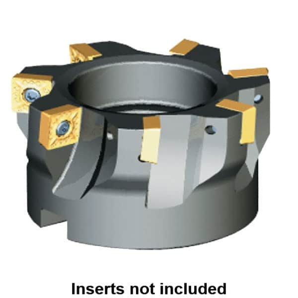 Kennametal - 6 Inserts, 63mm Cut Diam, 22mm Arbor Diam, 6.57mm Max Depth of Cut, Indexable Square-Shoulder Face Mill - 0/90° Lead Angle, 40mm High, SP.T 10T3.. Insert Compatibility, Series KSSM - Benchmark Tooling