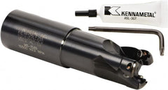 Kennametal - 1-1/4" Cut Diam, 0.404" Max Depth of Cut, 1-1/4" Shank Diam, 122.94mm OAL, Indexable Square Shoulder End Mill - LF.W 2.52.R Inserts, Weldon Shank, 0° Lead Angle, Series RPF - Benchmark Tooling