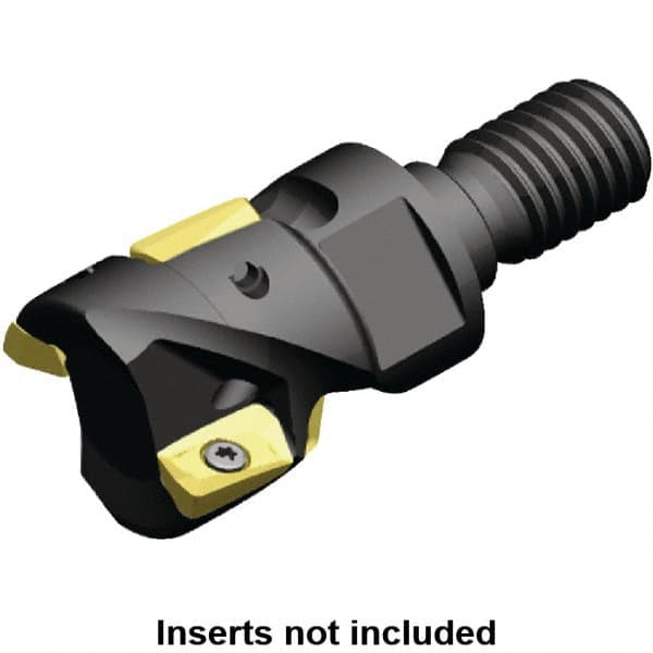 Kennametal - 25mm Cut Diam, 18.81mm Max Depth of Cut, 32mm OAL, Indexable Square Shoulder Helical End Mill - ED.T 10T3.. Inserts, M12 Modular Connection, 0° Lead Angle, Through Coolant, Series Mill 1-10 - Benchmark Tooling