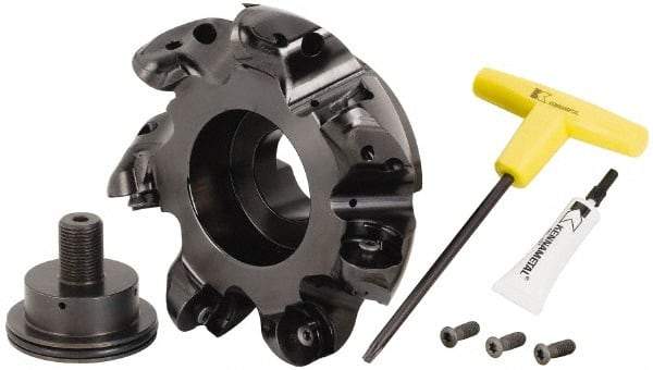 Kennametal - 6" Cut Diam, 12.7mm Max Depth, 1-1/2" Arbor Hole, 7 Inserts, RCGT 86... Insert Style, Indexable Copy Face Mill - BMD600 Cutter Style, 8,800 Max RPM, 2-1/2 High, Series KSRM - Benchmark Tooling