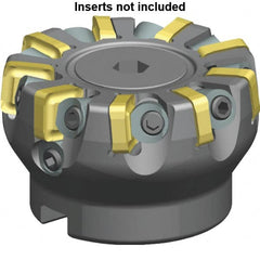 Kennametal - 82.1mm Cut Diam, 27mm Arbor Hole, 5mm Max Depth of Cut, 6° Indexable Chamfer & Angle Face Mill - 12 Inserts, SNXF 1204... Insert, Right Hand Cut, 12 Flutes, Through Coolant, Series KSSR - Benchmark Tooling