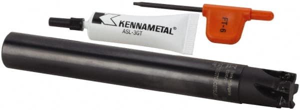 Kennametal - 20mm Cut Diam, 6.93mm Max Depth of Cut, 20mm Shank Diam, 110mm OAL, Indexable Square Shoulder End Mill - EDPT 0703.. Inserts, Cylindrical Shank, 0° Lead Angle, Through Coolant, Series Mill 1-07 - Benchmark Tooling