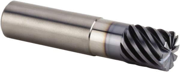 Kennametal - 16mm, 10 Flute, Single End, Solid Carbide, 1mm Corner Radius End Mill - 82mm OAL, 45° Helix, Right Hand Flute, 16mm LOC, Right Hand Cut, 32mm Extended Reach - Benchmark Tooling