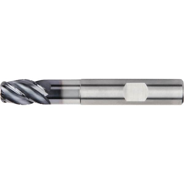 Kennametal - 6mm, 4 Flute, Single End, Solid Carbide, 0.5mm Corner Radius End Mill - 63mm OAL, 38° Helix, Right Hand Flute, 9mm LOC, Right Hand Cut, 18mm Extended Reach - Benchmark Tooling