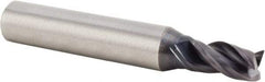 Kennametal - 5/16", 27/64" LOC, 5/16" Shank Diam, 1-3/4" OAL, 3 Flute, Solid Carbide Square End Mill - Single End, AlTiN Finish, Spiral Flute, 38° Helix, Centercutting, Right Hand Cut, Right Hand Flute, Series UEDE - Benchmark Tooling