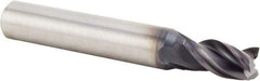Kennametal - 8mm, 11mm LOC, 8mm Shank Diam, 43mm OAL, 3 Flute, Solid Carbide Square End Mill - Single End, AlTiN Finish, Spiral Flute, 38° Helix, Centercutting, Right Hand Cut, Right Hand Flute, Series UEDE - Benchmark Tooling