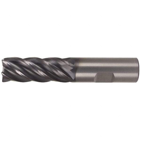 Kennametal - 3/4", 5 Flute, Single End, Solid Carbide, 0.12" Corner Radius End Mill - 4" OAL, 38° Helix, Right Hand Flute, 1-1/2" LOC, Right Hand Cut - Benchmark Tooling