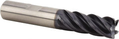 Kennametal - 1", 5 Flute, Single End, Solid Carbide, Corner Radius End Mill - 4-1/2" OAL, 38° Helix, Right Hand Flute, 1-3/4" LOC, Right Hand Cut - Benchmark Tooling