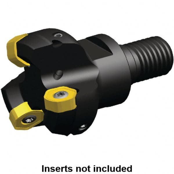 Kennametal - 25mm Cut Diam, 0.064" Max Depth, M16 Modular Connection Indexable High-Feed End Mill - Screw Holding Method, HNGJ0604ANENLD Insert, KSHR Toolholder, Through Coolant - Benchmark Tooling