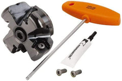 Kennametal - 3" Cut Diam, 1" Arbor Hole, 8mm Max Depth of Cut, 45° Indexable Chamfer & Angle Face Mill - 4 Inserts, HNPJ 1307... Insert, Right Hand Cut, 4 Flutes, Through Coolant, Series Dodeka Max - Benchmark Tooling