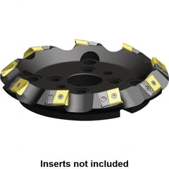 Kennametal - 160.34mm Cut Diam, 40mm Arbor Hole, 17.15mm Max Depth of Cut, 45° Indexable Chamfer & Angle Face Mill - 6 Inserts, LN.U 2410... Insert, Right Hand Cut, 6 Flutes, Series MEGA45 - Benchmark Tooling