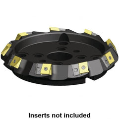 Kennametal - 250mm Cut Diam, 60mm Arbor Hole, 21.4mm Max Depth of Cut, 60° Indexable Chamfer & Angle Face Mill - 11 Inserts, LN.U 2210... Insert, Right Hand Cut, 11 Flutes, Through Coolant, Series MEGA60 - Benchmark Tooling