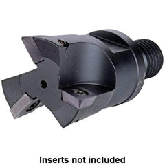 Kennametal - 1.378" Cut Diam, 8mm Max Depth of Cut, 2.6575" OAL, Indexable Square Shoulder Helical End Mill - XD.. 10T3.. Inserts, M16 Modular Connection, Series KMM - Benchmark Tooling