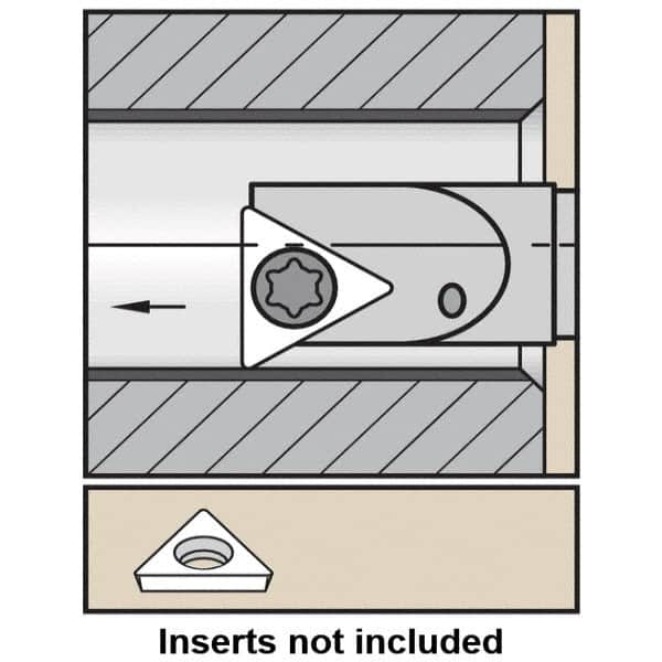 Kennametal - 7.06mm Min Bore Diam, 100mm OAL, 6mm Shank Diam, A-STFD Indexable Boring Bar - TD.. 07T1202 Insert, Screw Holding Method - Benchmark Tooling