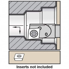 Kennametal - 4.57mm Min Bore Diam, 65mm OAL, 4mm Shank Diam, A-SCLD Indexable Boring Bar - CD.. S4T002 Insert, Screw Holding Method - Benchmark Tooling
