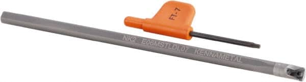 Kennametal - 7.06mm Min Bore Diam, 150mm OAL, 6mm Shank Diam, E-STLD Indexable Boring Bar - TD.. 07T1202 Insert, Screw Holding Method - Benchmark Tooling