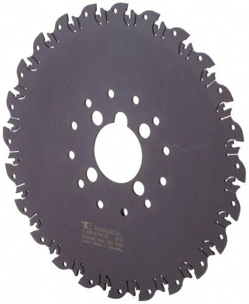 Kennametal - Arbor Hole Connection, 1/8" Cutting Width, 3-1/4" Depth of Cut, 10" Cutter Diam, 2" Hole Diam, 24 Tooth Indexable Slotting Cutter - KVNS Toolholder, OD 3118.. Insert - Benchmark Tooling