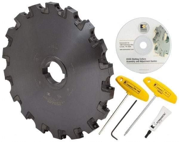 Kennametal - Arbor Hole Connection, 0.709" Cutting Width, 4.516" Depth of Cut, 12" Cutter Diam, 2" Hole Diam, 18 Tooth Indexable Slotting Cutter - KSSS Toolholder, SD.. 43.. Insert, Neutral Cutting Direction - Benchmark Tooling