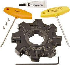 Kennametal - Arbor Hole Connection, 0.461" Cutting Width, 1.3386" Depth of Cut, 125mm Cutter Diam, 1.5748" Hole Diam, 8 Tooth Indexable Slotting Cutter - KSSM Toolholder, SD.T 1204.. Insert, Right Hand Cutting Direction - Benchmark Tooling