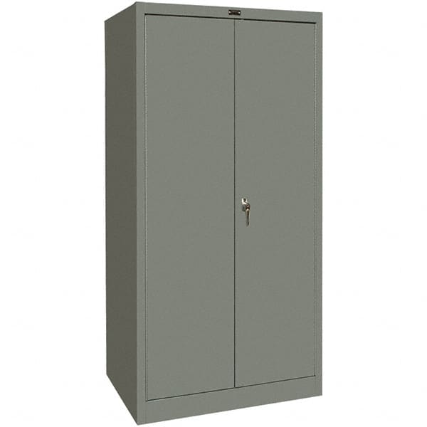 Hallowell - 4 Shelf Locking Storage Cabinet - Steel, 36" Wide x 24" Deep x 72" High, Gray - Benchmark Tooling