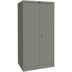 Hallowell - 4 Shelf Locking Storage Cabinet - Steel, 36" Wide x 18" Deep x 72" High, Gray - Benchmark Tooling