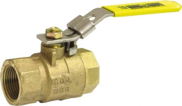 Milwaukee Valve - 3/4" Pipe, Full Port, Bronze Standard Ball Valve - 2 Piece, Threaded (NPT) Ends, Locking Lever Handle, 125 WOG, 150 WSP - Benchmark Tooling