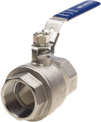 Milwaukee Valve - 3/4" Pipe, Full Port, Stainless Steel Standard Ball Valve - 2 Piece, Threaded (NPT) Ends, Locking Lever Handle, 1,000 WOG, 150 WSP - Benchmark Tooling