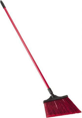 O-Cedar - 13" Wide, Red Synthetic Bristles, 48" Fiberglass Handle, Angled Broom - Flagged - Benchmark Tooling