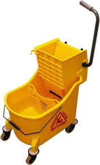 O-Cedar - 36 Qt Plastic Bucket & Wringer - 38" Long x 23" High x 14" Wide, Yellow - Benchmark Tooling