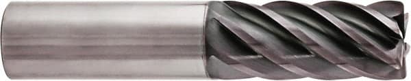 Niagara Cutter - 3/8", 6 Flute, Single End, Solid Carbide, 0.015" Corner Radius End Mill - 2-1/2" OAL, 38° Helix, Right Hand Flute, 1" LOC, Right Hand Cut - Benchmark Tooling