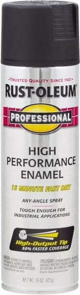 Rust-Oleum - Black, Flat, Rust Proof Enamel Spray Paint - 14 Sq Ft per Can, 15 oz Container, Use on Multipurpose - Benchmark Tooling