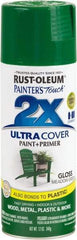 Rust-Oleum - Meadow Green, Gloss, Enamel Spray Paint - 8 Sq Ft per Can, 12 oz Container, Use on Multipurpose - Benchmark Tooling