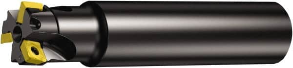 Sandvik Coromant - 28mm Cut Diam, 5.5mm Max Depth of Cut, 25mm Shank Diam, 210mm OAL, Indexable Square Shoulder End Mill - 490R-08T308M-PL Inserts, Cylindrical Shank, 90° Lead Angle, Through Coolant, Series CoroMill 490 - Benchmark Tooling