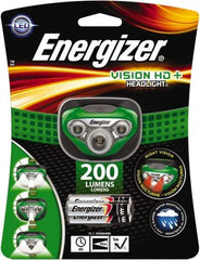 Energizer - White, Red LED Bulb, 200 Lumens, Hands-free Flashlight - Green Plastic Body, 3 AAA Alkaline Batteries Included - Benchmark Tooling