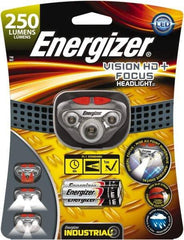 Energizer - White, Red LED Bulb, 300 Lumens, Hands-free Flashlight - Gray Plastic Body, 3 AAA Alkaline Batteries Included - Benchmark Tooling