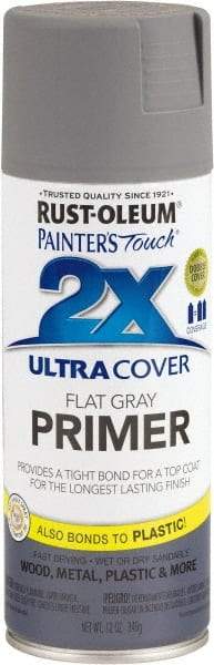 Rust-Oleum - 12 oz Gray Aerosol Primer - 10 to 12 Sq Ft Coverage, Interior/Exterior - Benchmark Tooling