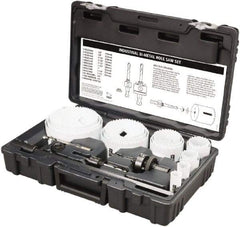 Disston - 20 Piece, 3/4" to 4-1/2" Saw Diam, Industrial Hole Saw Kit - Bi-Metal, Toothed Edge, Pilot Drill Model No. E0102457, Includes 15 Hole Saws - Benchmark Tooling