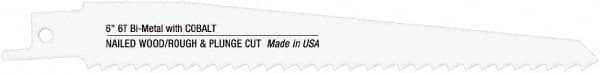 Disston - 9" Long x 3/4" Thick, Bi-Metal Reciprocating Saw Blade - Straight Profile, 14 TPI, Toothed Edge, Universal Shank - Benchmark Tooling