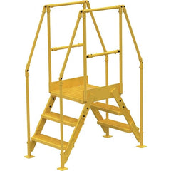 Vestil - 72-7/8" High 500 Lb Capacity 3 Step Crossover Bridge - Benchmark Tooling