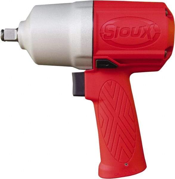 Sioux Tools - 1/2" Drive, 11,000 RPM, 780 Ft/Lb Torque Impact Wrench - Pistol Grip Handle, 1,250 IPM, 4 CFM, 90 psi, 1/4" Inlet - Benchmark Tooling