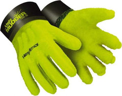 HexArmor - Size L (9), 14" Long, Supported, PVC Chemical Resistant Gloves - Smooth Finish, Cotton Lined, Safety Cuff, Hi-Viz Yellow - Benchmark Tooling