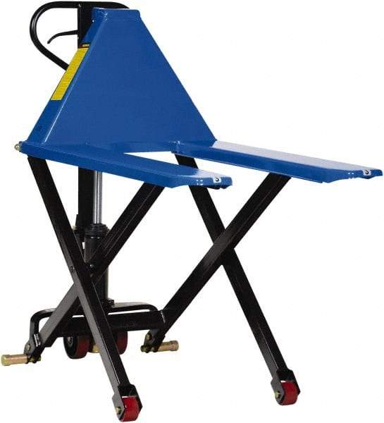 Vestil - 3,000 Lb Capacity, 31-1/2" Lift Portable Tote Lifter - 3-1/2" Min Lift Height, 43" Fork Length x 6-1/2" Fork Width, 27" Overall Width - Benchmark Tooling