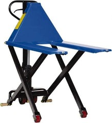 Vestil - 3,000 Lb Capacity, 31-1/2" Lift Portable Tote Lifter - 3-1/2" Min Lift Height, 43" Fork Length x 6-1/2" Fork Width, 27" Overall Width - Benchmark Tooling