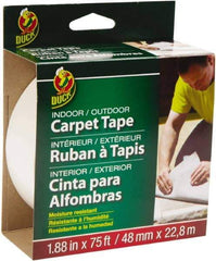 Duck - 1.88" x 25 Yd Rubber Adhesive Double Sided Tape - 6 mil Thick, White, Rubber Liner, Series DUC442062 - Benchmark Tooling