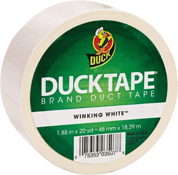 Duck - 1-7/8" x 20 Yds White Duct Tape - 9 mil, Rubber Adhesive, Vinyl Backing, 22 Lb/ln Tensile Strength, Series DUC - Benchmark Tooling