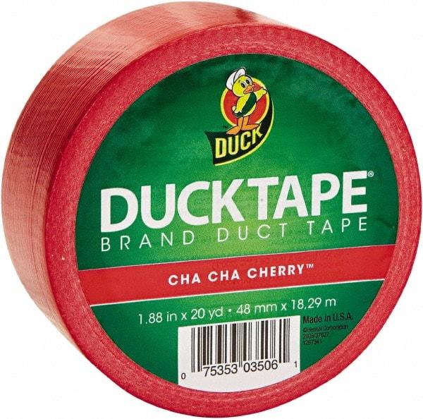 Duck - 1-7/8" x 20 Yds Red Duct Tape - 9 mil, Rubber Adhesive, Vinyl Backing, 22 Lb/ln Tensile Strength, Series DUC - Benchmark Tooling