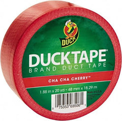 Duck - 1-7/8" x 20 Yds Red Duct Tape - 9 mil, Rubber Adhesive, Vinyl Backing, 22 Lb/ln Tensile Strength, Series DUC - Benchmark Tooling